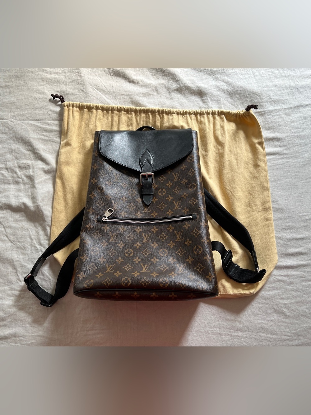 Authentic LOUIS VUITTON Monogram Macassar Palk Backpack
